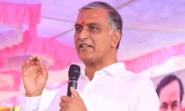 BRS Minister Harish Rao speaking at party's public meeting