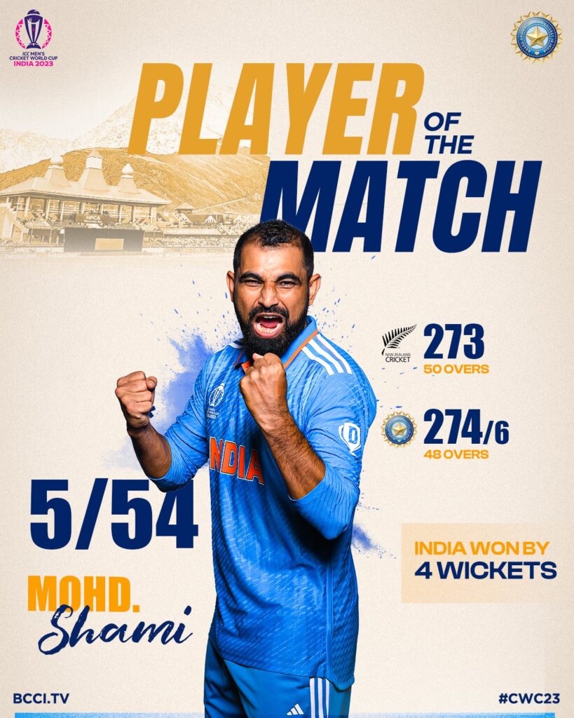 Mohammad Shami Man of the Match Against NZ in CWC 2013