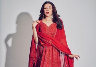 Kajal Aggarwal's chic red outfit.