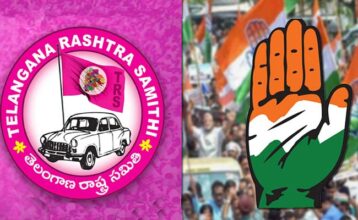 BRS and Congress emblems in Telangana elections.