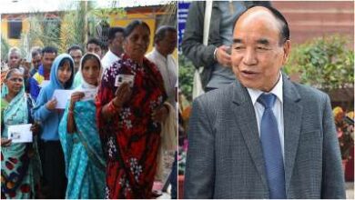 Mizoram CM Zoramthanga at polling booth in Assembly elections.