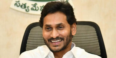 CM Jagan In Andhra Pradesh Chief Minister's Chair, Smiling.