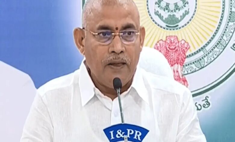 Andhra Pradesh BC Welfare Minister Chelluboina Venugopala Krishna in a press conference.