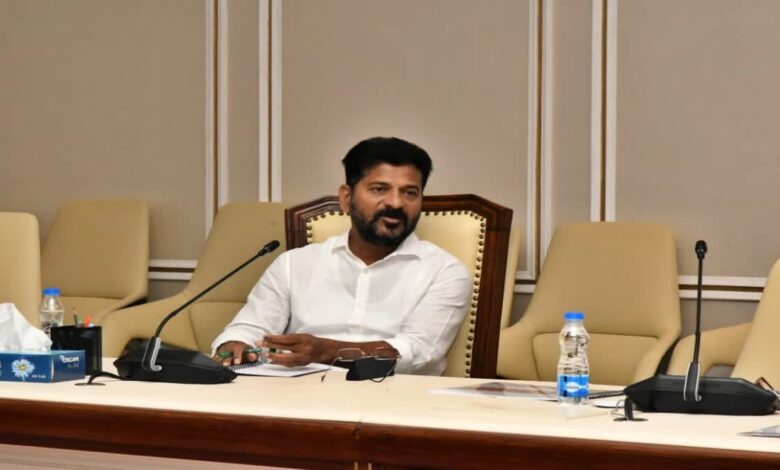 Revanth Reddy in a meeting.