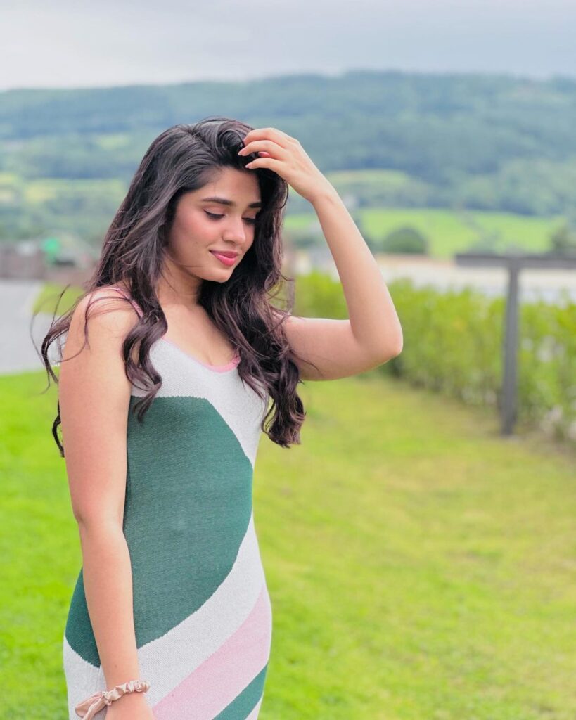 Krithi Shetty's chic look in a striped outfit