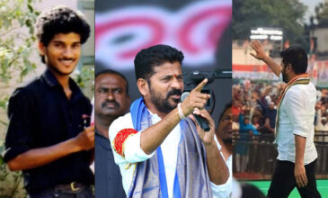 Revanth Reddy's collage of pics over the years.