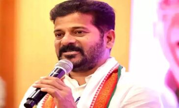 Revanth Reddy with a mic