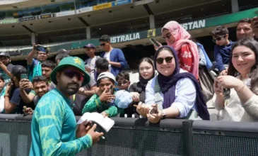 Babar Azam with Pakistan fans at MCG.