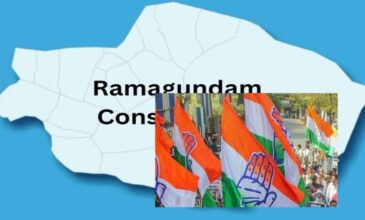 Ramagundam map and Congress Flags