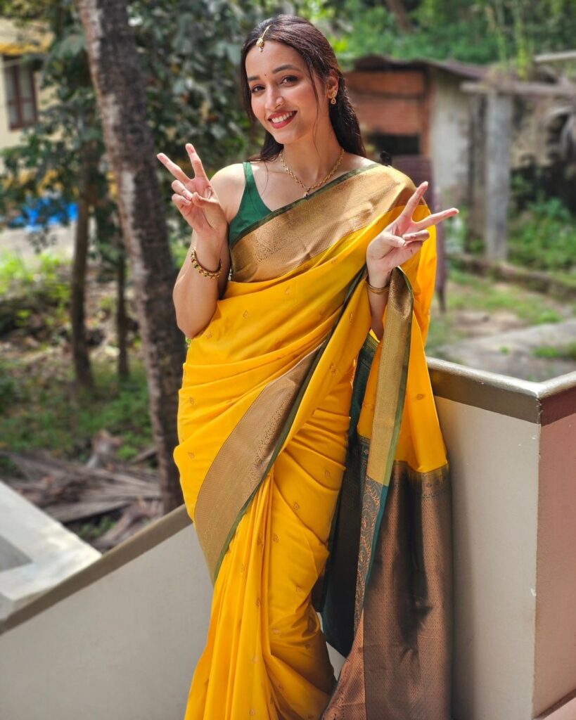 Srinidhi Shetty in a beautiful yellow saree