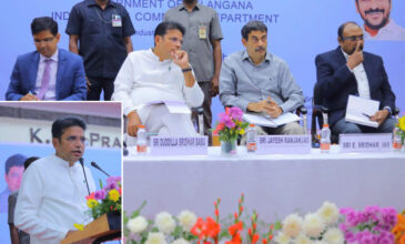 Minister Sridhar Babu in a meet with industrialists.
