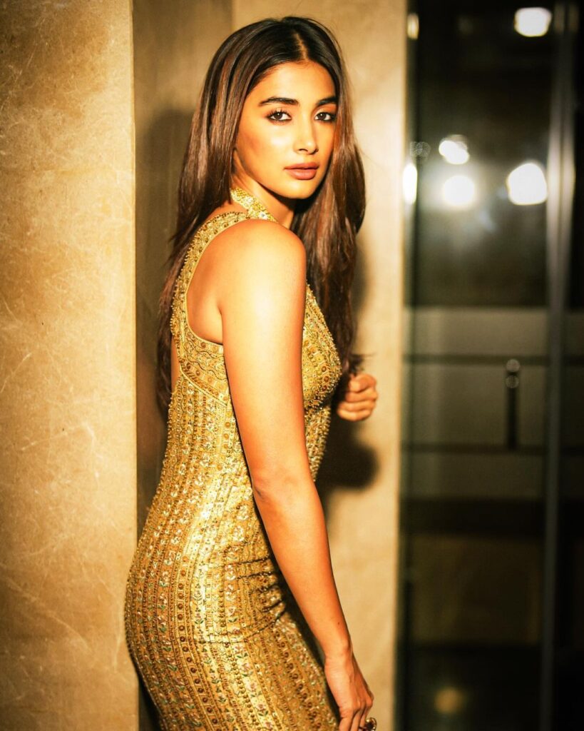 Pooja Hegde's sharp looks in gold attire