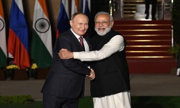 Vladimir Putin and Narendra Modi.