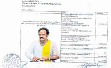 Balakrishna on property registration document in AP.