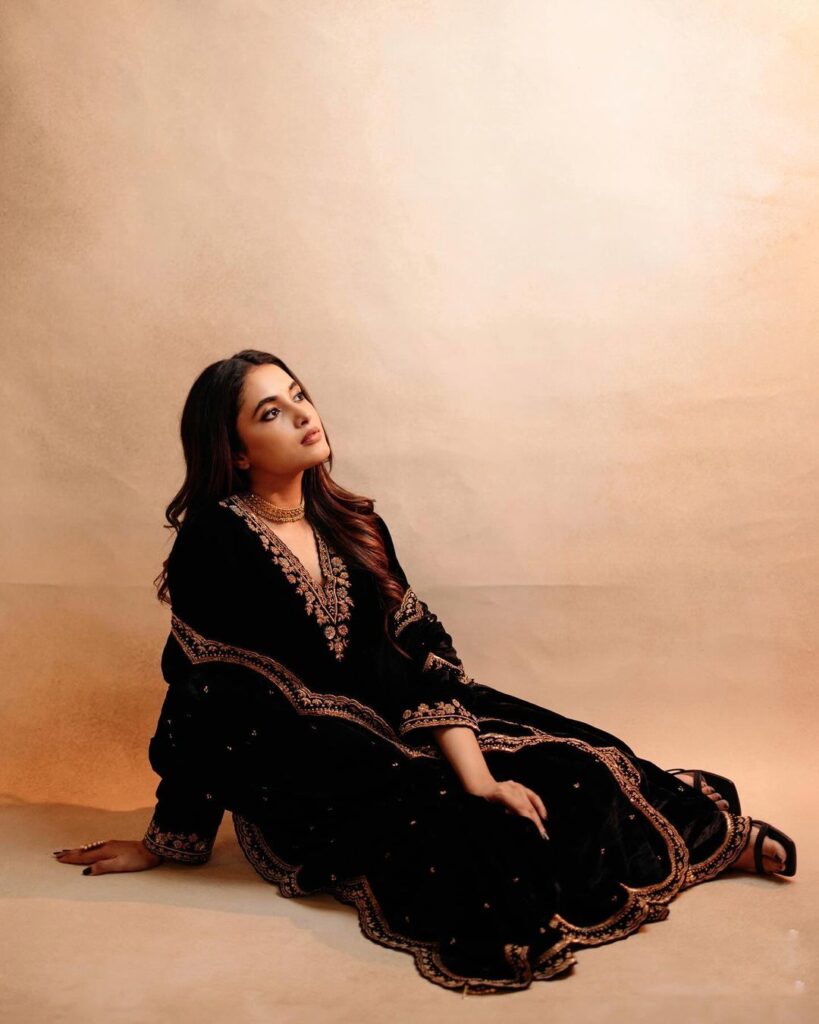 Priyanka Mohan Looking Stunning in black kurta Set